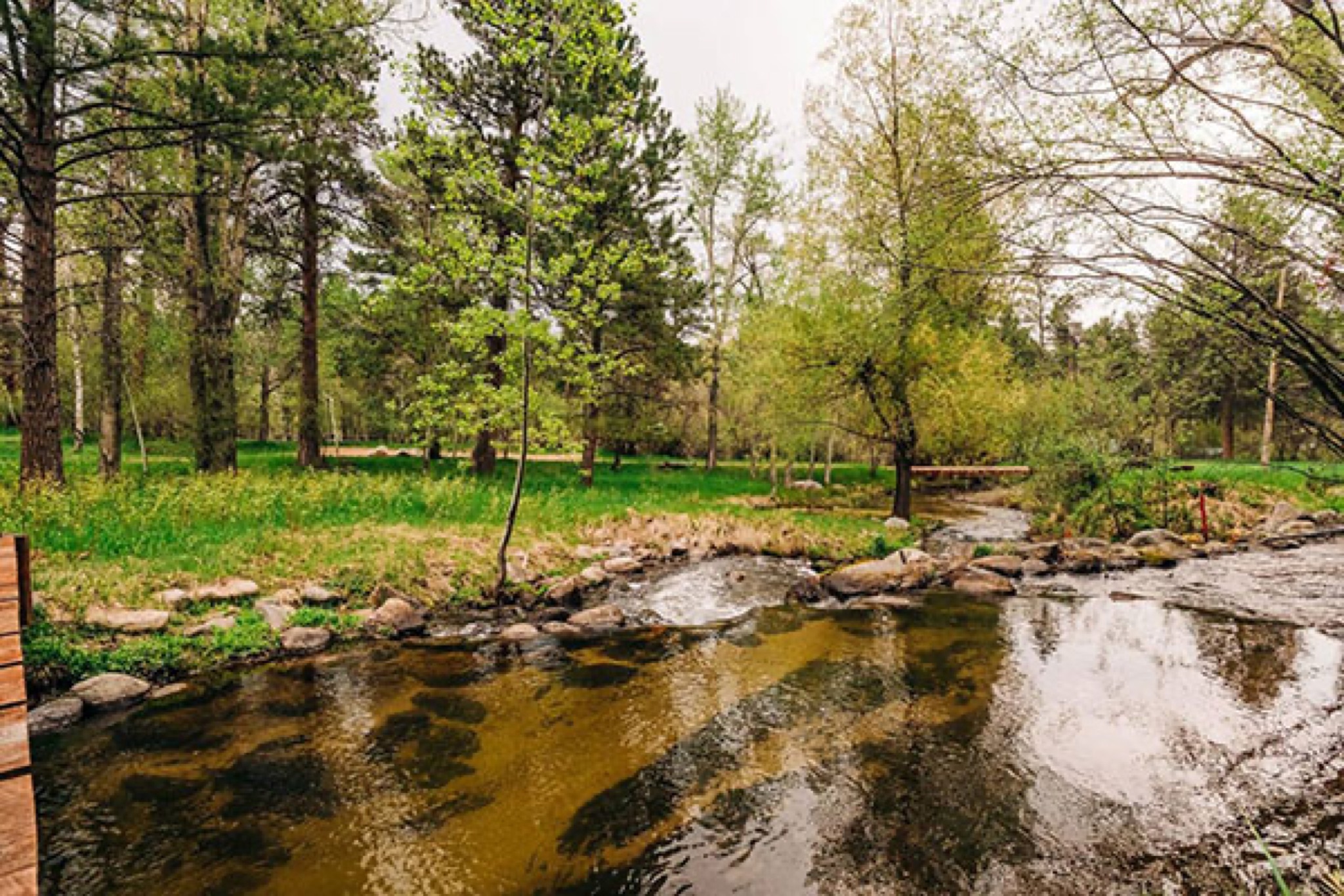 The creek running through the property
