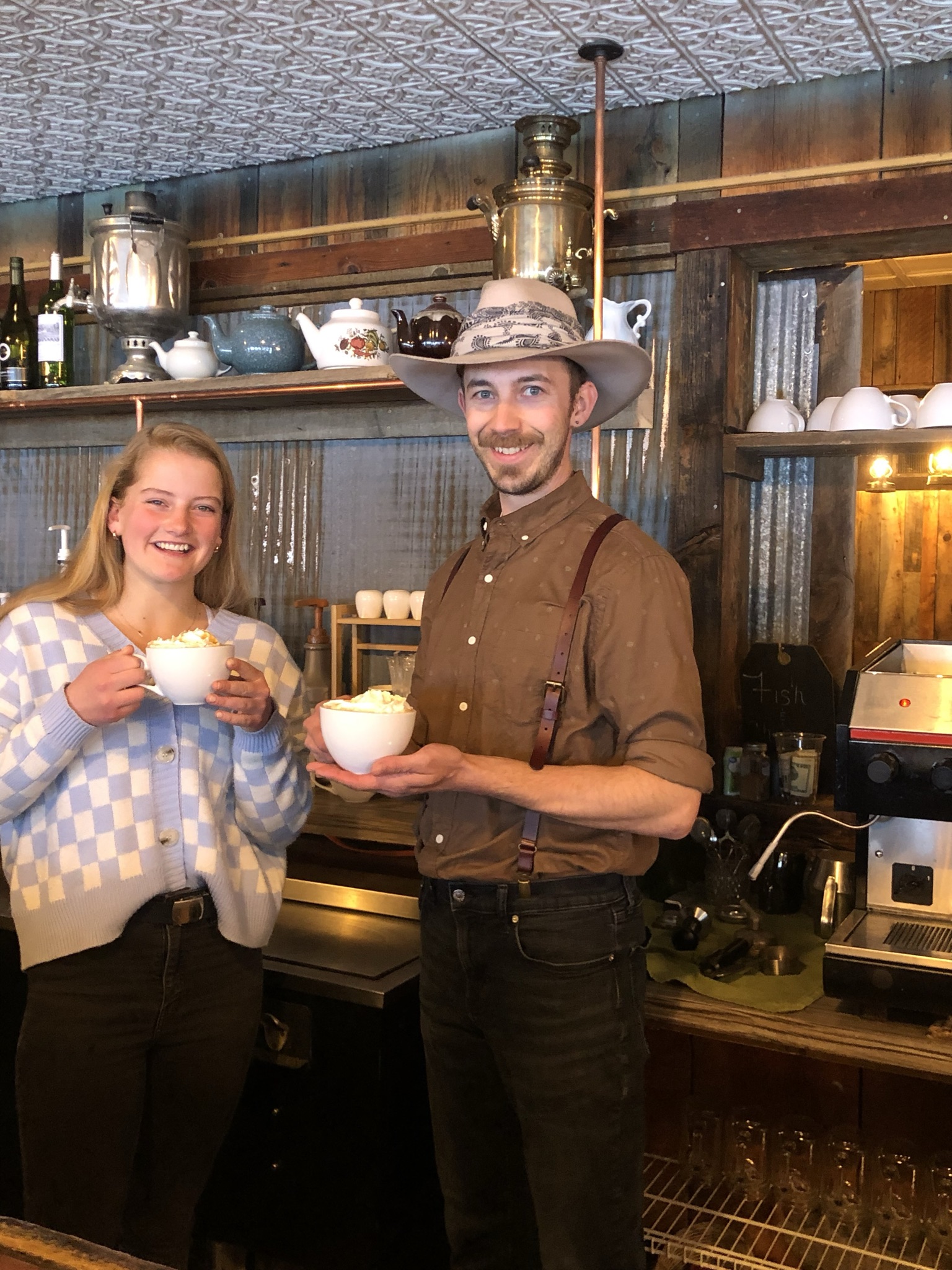 The espresso bar at The Wagon Box